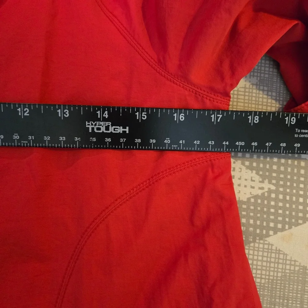 Anthropologie Tulle Cropped Trench Coat Womens XS Red 3/4‎ Retro Preppy Lined